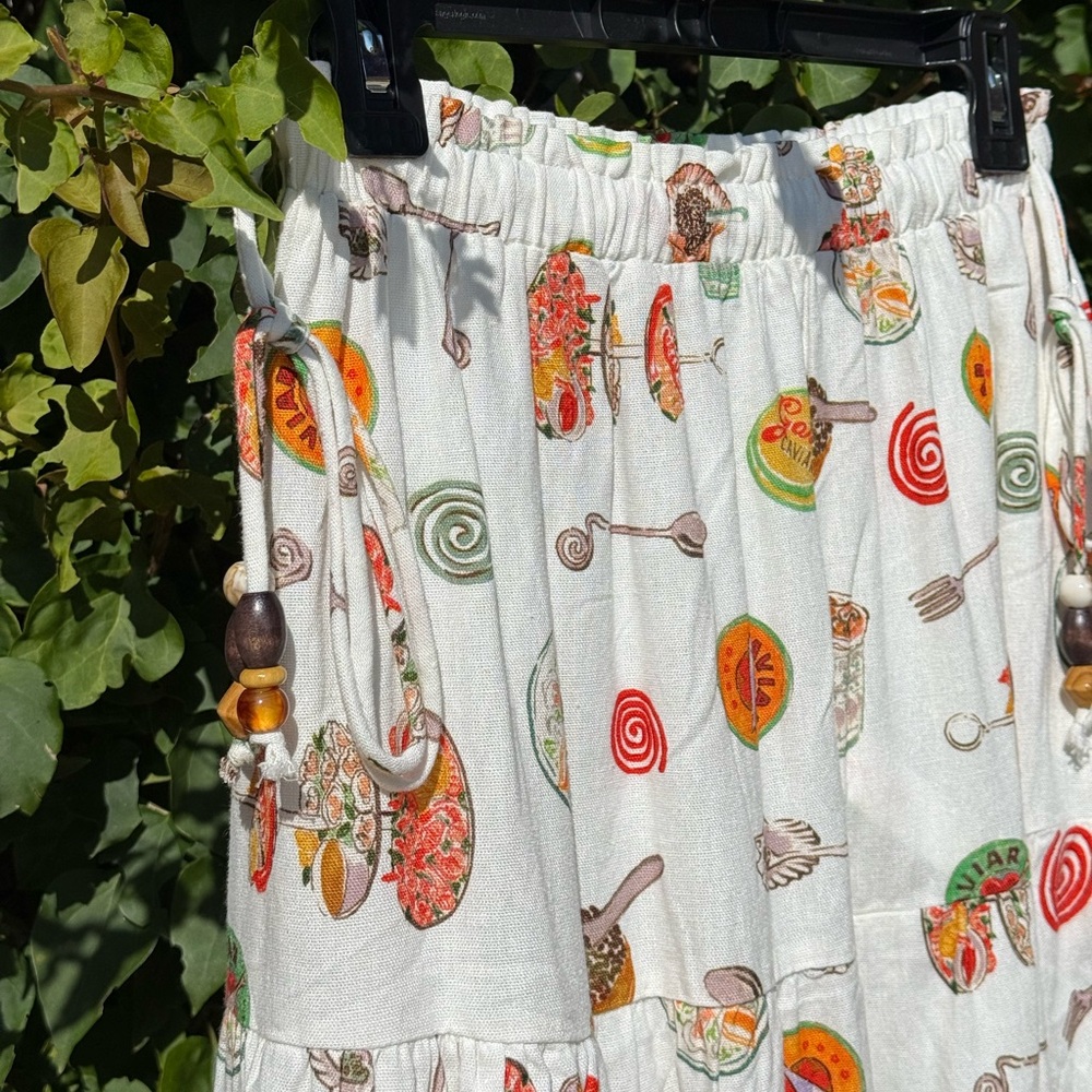 NWT Lisa Says Gah Andre Skirt Caviar Dreams Linen White Size Medium Brand New - Picture 9 of 11